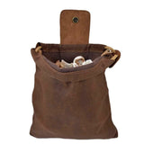 Canvas Collapsible Outdoor Camping Foraging Pouch Mushroom Storage Water Resistant Leather Bushcraft Belt Tinder Dump Pouchs Brown for Travel Camping Hiking Bag Only (Brown)