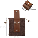 Canvas Collapsible Outdoor Camping Foraging Pouch Mushroom Storage Water Resistant Leather Bushcraft Belt Tinder Dump Pouchs Brown for Travel Camping Hiking Bag Only (Brown)