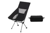 Portable Compact Camping Chair for Outdoor Camp Travel Picnic Lightweight Folding High Back Camping Chair With Head Support -Black