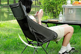 Portable Compact Camping Chair for Outdoor Camp Travel Picnic Lightweight Folding High Back Camping Chair With Head Support -Black