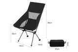 Portable Compact Camping Chair for Outdoor Camp Travel Picnic Lightweight Folding High Back Camping Chair With Head Support -Black