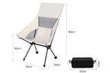 Portable Compact Camping Chair for Outdoor Camp Travel Picnic Lightweight Folding High Back Camping Chair With Head Support -Beige