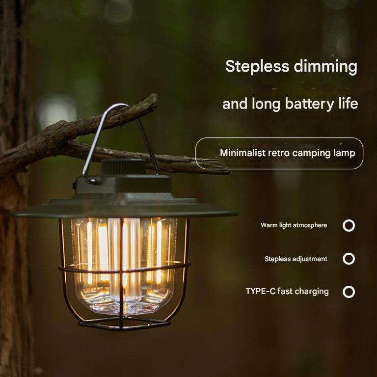 Green Vintage LED Camping Lantern