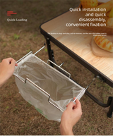 2 PCS Portable Folding Trash Bag Holder Stand Stainless Steel Garbage Bag Rack for Camping Picnic Kitchen and Student Desk Natural Finish