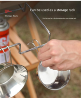 2 PCS Portable Folding Trash Bag Holder Stand Stainless Steel Garbage Bag Rack for Camping Picnic Kitchen and Student Desk Natural Finish