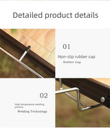2 PCS Portable Folding Trash Bag Holder Stand Stainless Steel Garbage Bag Rack for Camping Picnic Kitchen and Student Desk Natural Finish