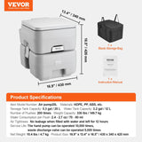 Portable Toilet for Camping, Porta Potty with Carry Bag, 5.3 Gal Waste Tank & 3.2 Gal Flush Tank, Push-Button Pressurized Flush Commode, Leak-proof and Odourless Travel Toilet for Camping Car