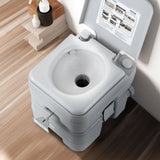 Portable Toilet for Camping, Porta Potty with Carry Bag, 5.3 Gal Waste Tank & 3.2 Gal Flush Tank, Push-Button Pressurized Flush Commode, Leak-proof and Odourless Travel Toilet for Camping Car