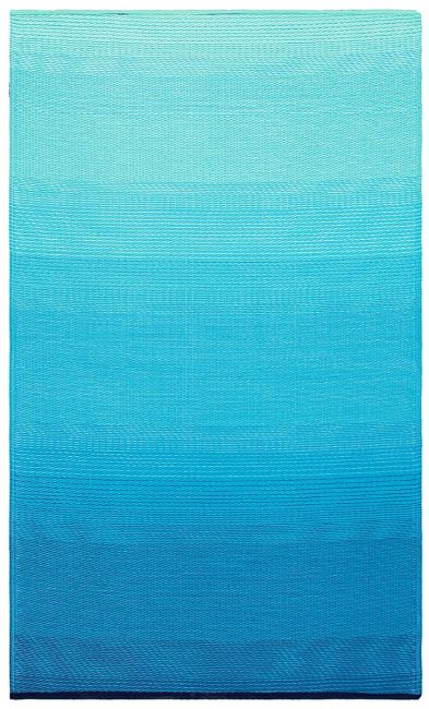 Big Sur Summer Blue Reversible Recycled-Plastic Camping Mat