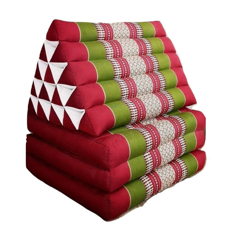Thai Triangle Pillow Mattress - Red and Green