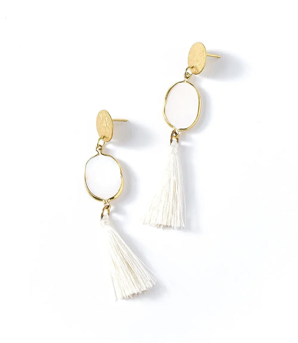 Dhavala Earrings - Tassel Drop 
