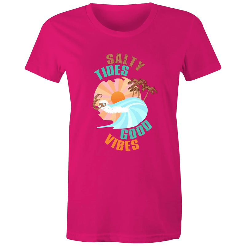 Women's Tee - Salty Tides & Good Vibes