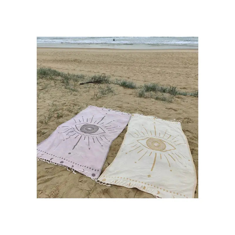 Gold LaLuna Eye Reversible Sand-Free Turkish Towel