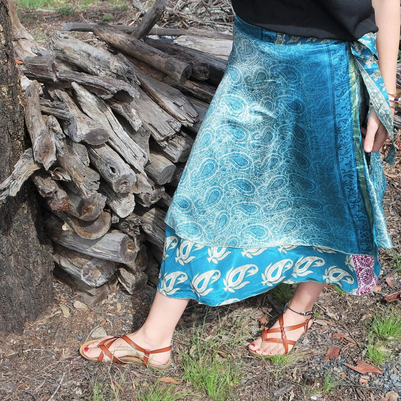 Recycled Sari Wraparound Skirts 