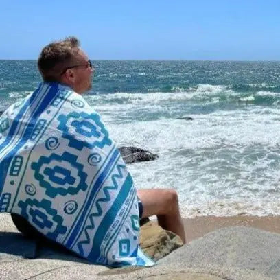 Tribal Blue Beach Towel 