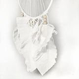 White Macrame Dreamcatcher with Beads 