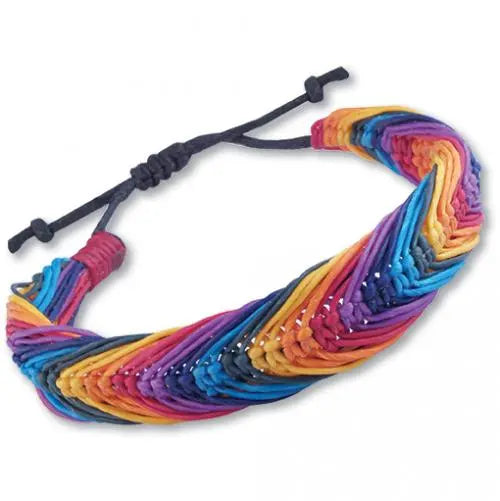 Waxed Cotton Rainbow Bracelet / Anklet
