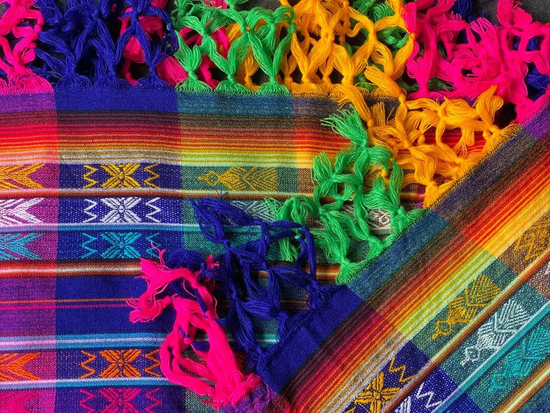 Ecuadorian Cotton Hammock - Rainbow Tassels 