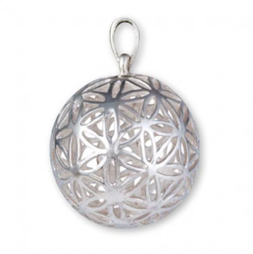 Sterling Silver Flower Ball Pendant