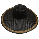 Straw Sun Hat - Black and Natural 