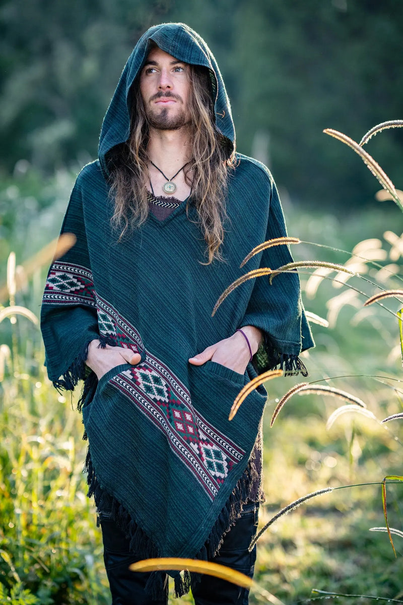 Tribal Celtic Yak Wool Poncho 