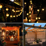 22m Crazed Globe Solar Festoon Lights