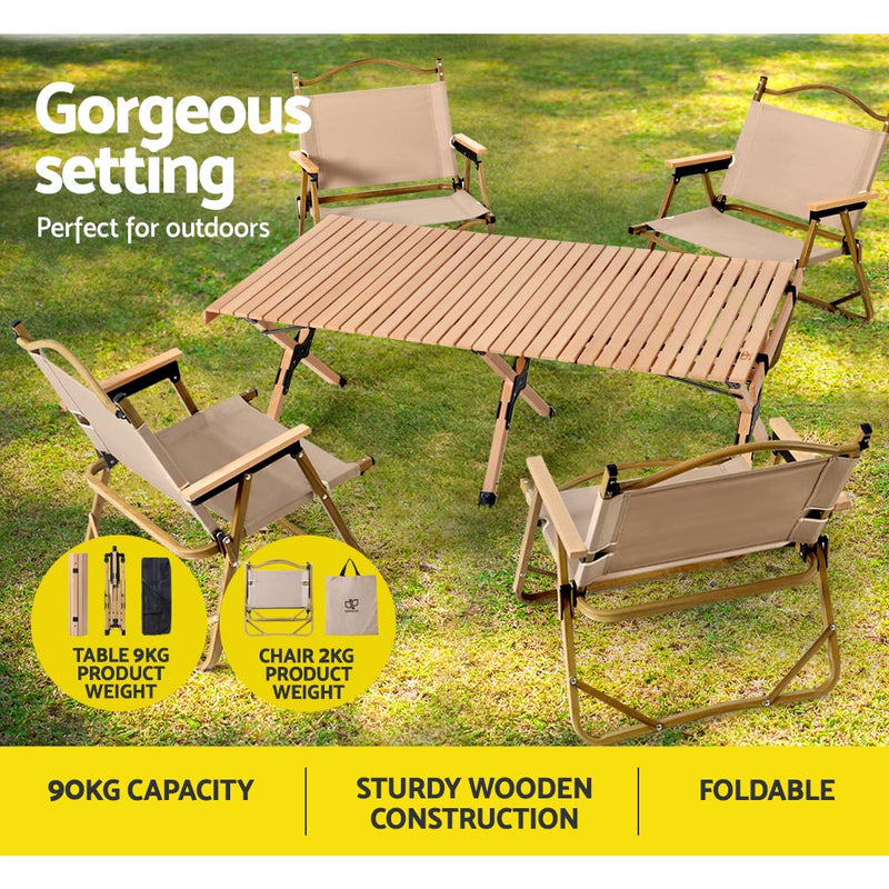 4 Person Camping Low-Table and Chairs Set