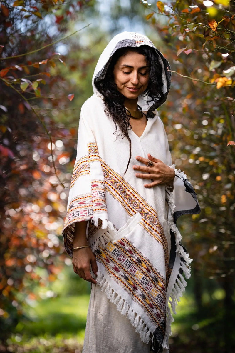 Women's Yak Wool Tribal Poncho 