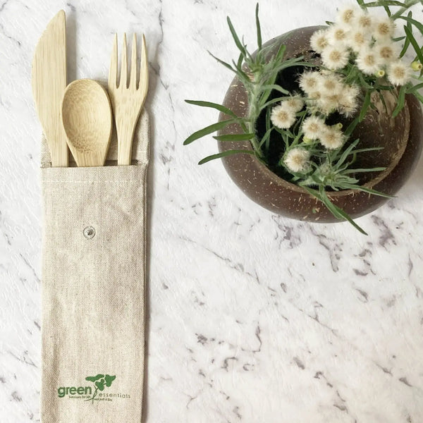 Bamboo Cutlery Set | Reusable Bamboo Cutlery | Boho Road Trip