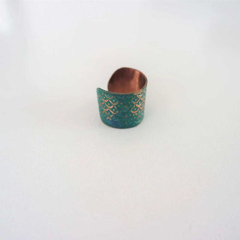 Fairtrade Patina Art Deco Scallop Rings 