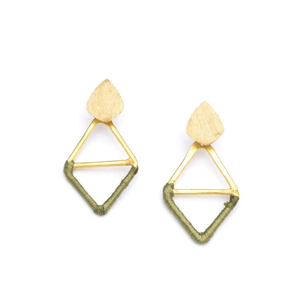 Kaia Earrings - Olive Diamond 