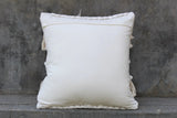 Handwoven Indian Dhurrie Double Fringe Cushion Cover 