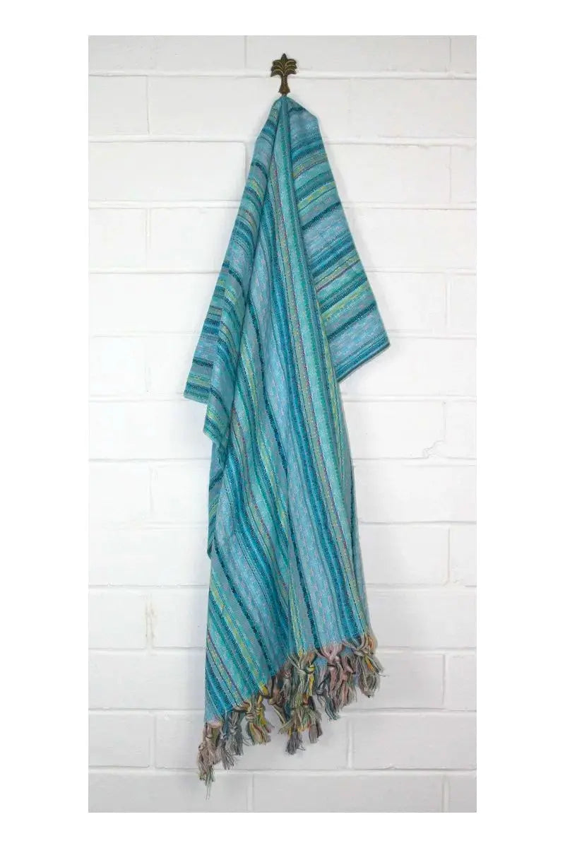 Nomad Turquoise Reversible Sand-Free Turkish Towel